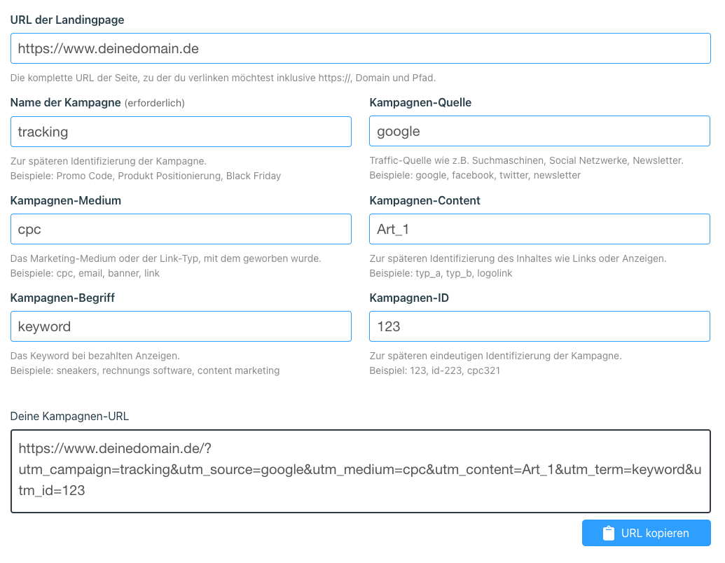 How to create UTM parameters with a UTM parameter generator. 